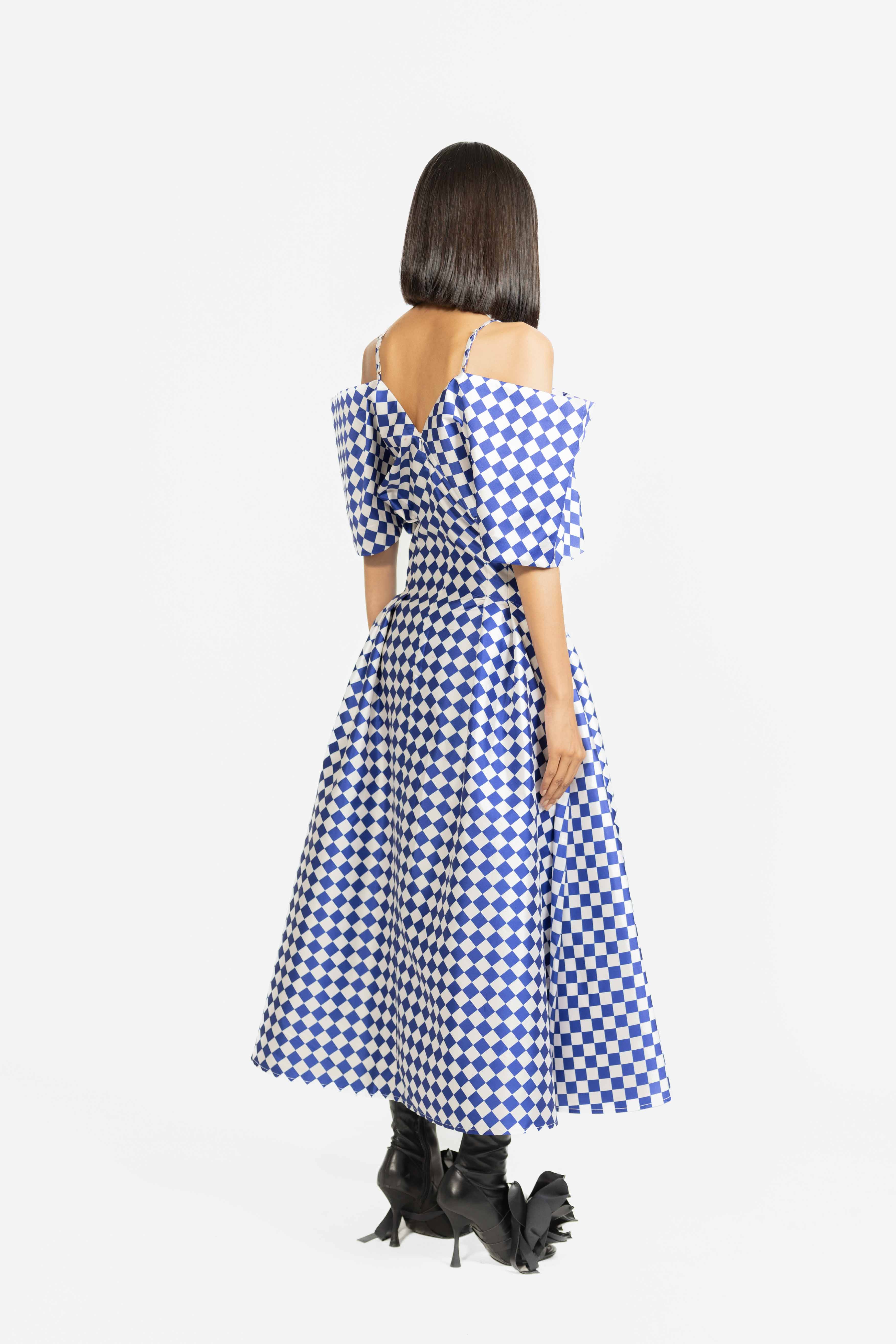 Bella Checkered Dress - Image 4