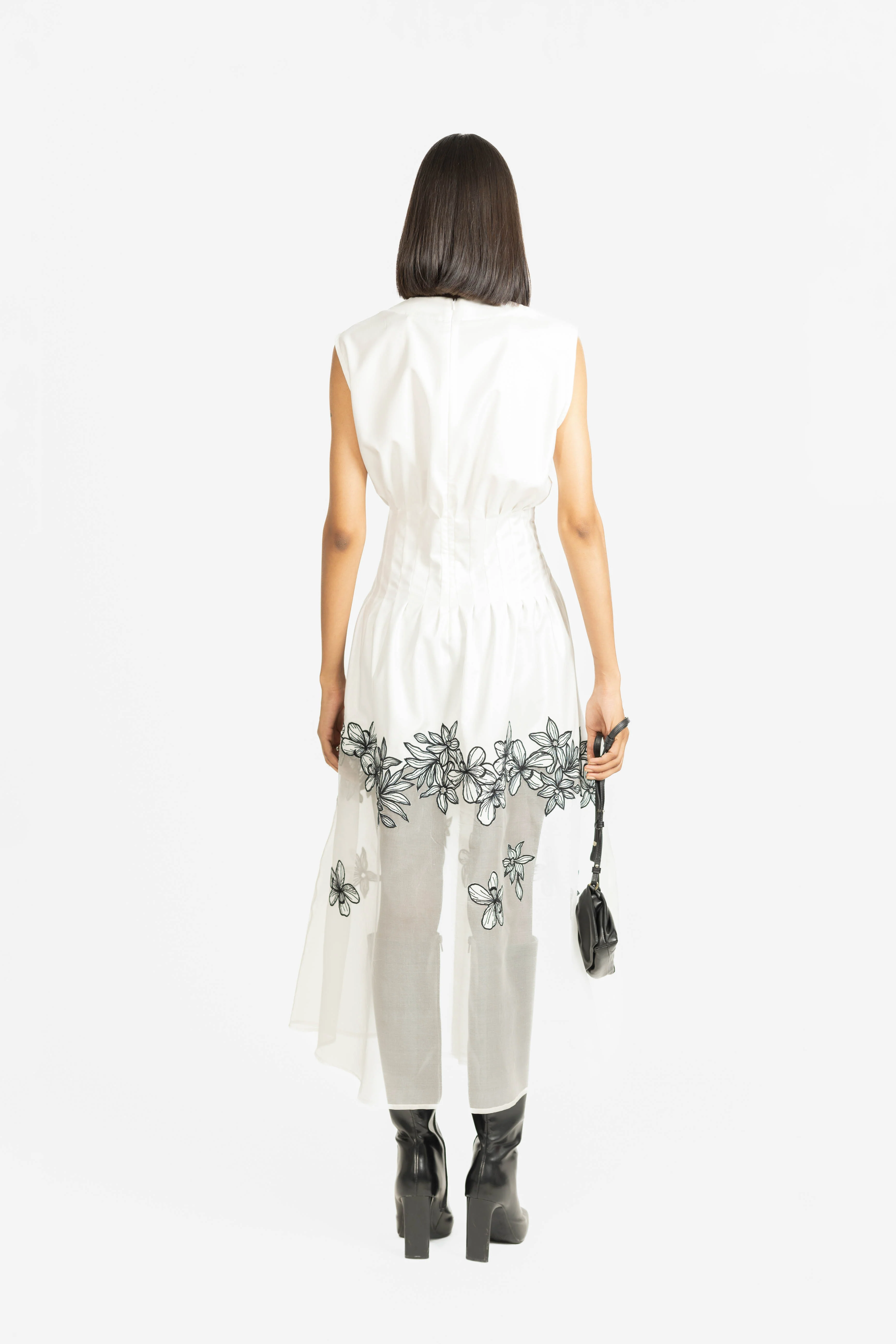 Caelis Embroidered Dress - Ivory - Image 4