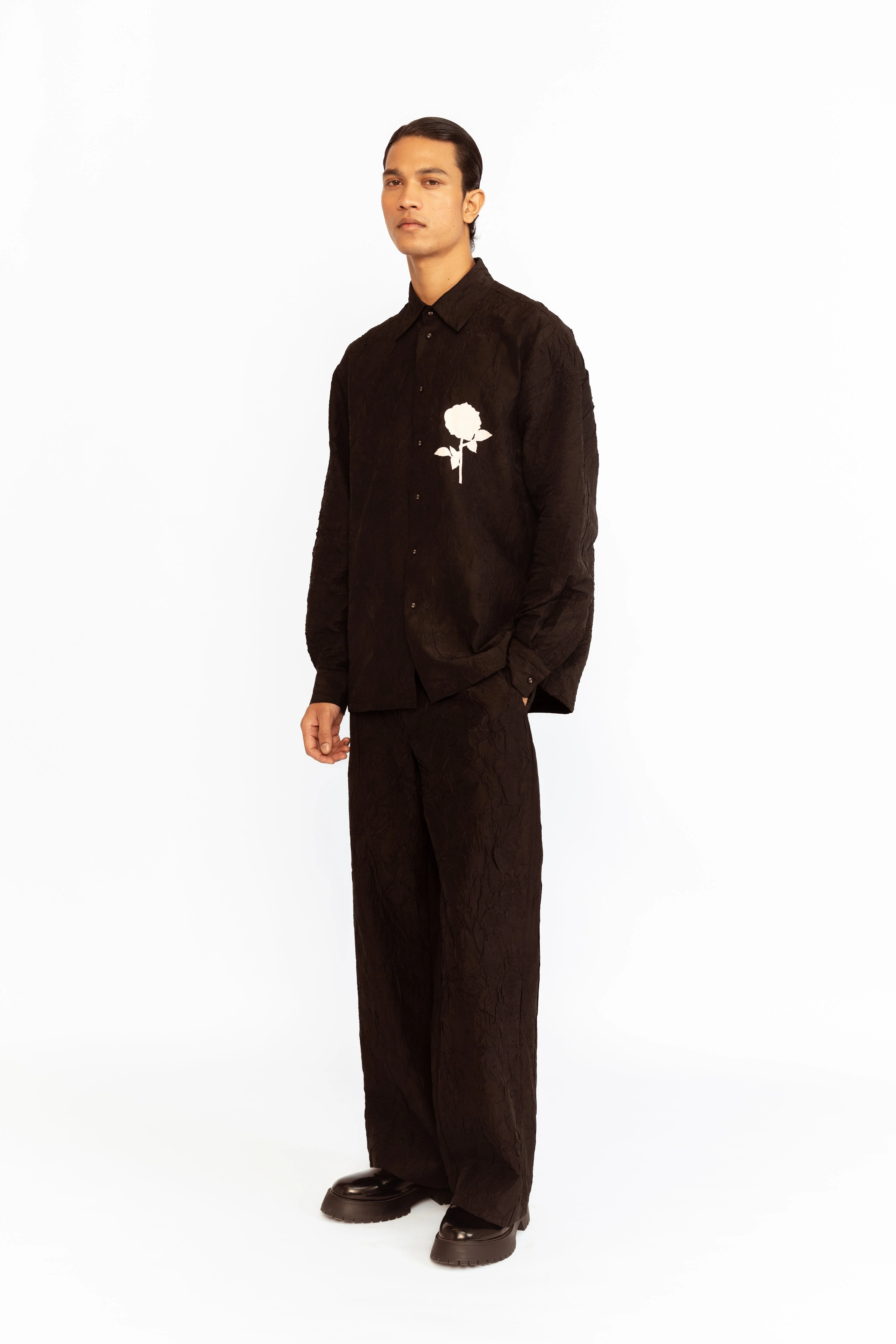 Cedric Applique Shirt - Black - Image 3