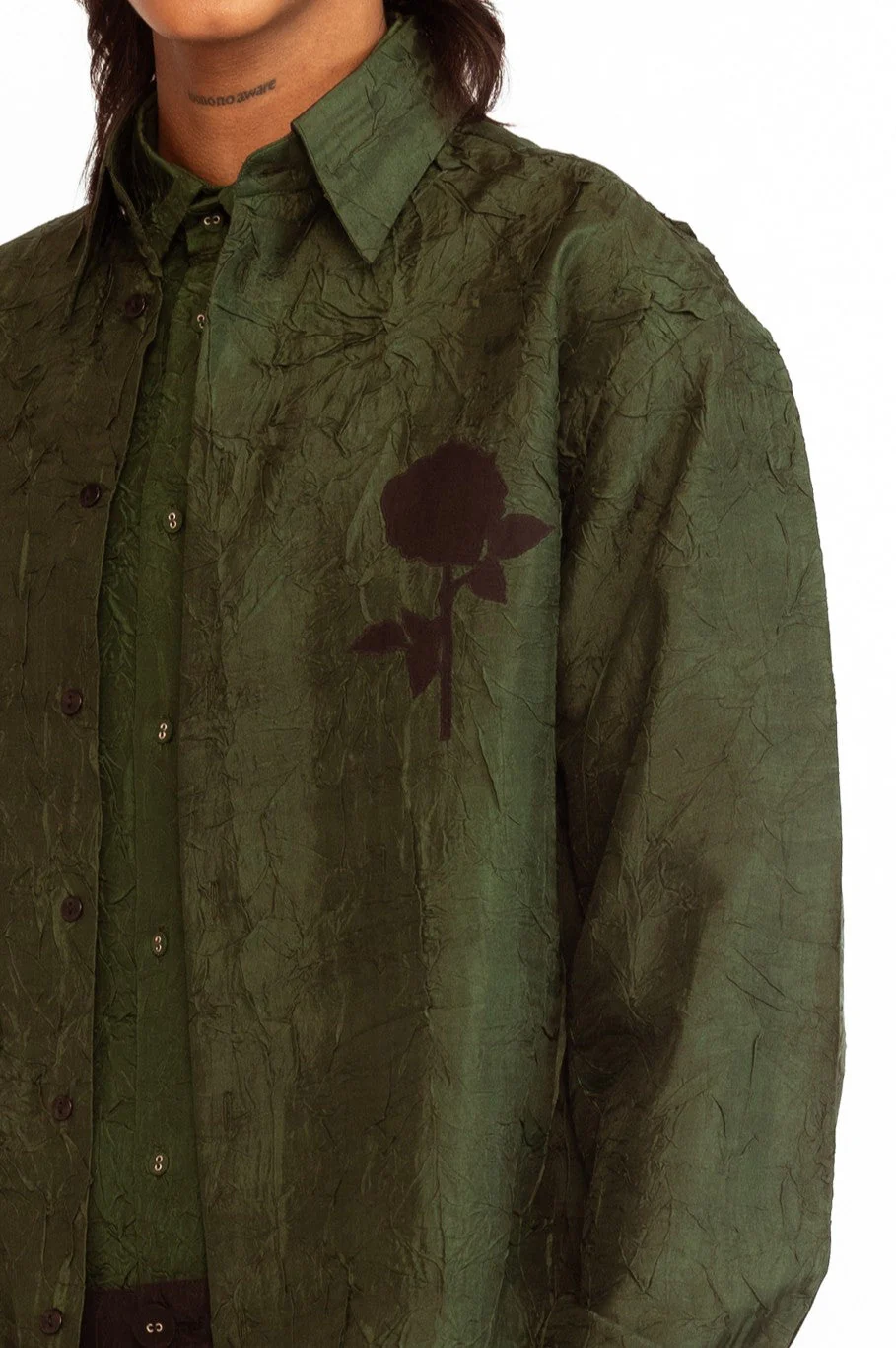 Cedric Applique Shirt - Olive Green - Image 2