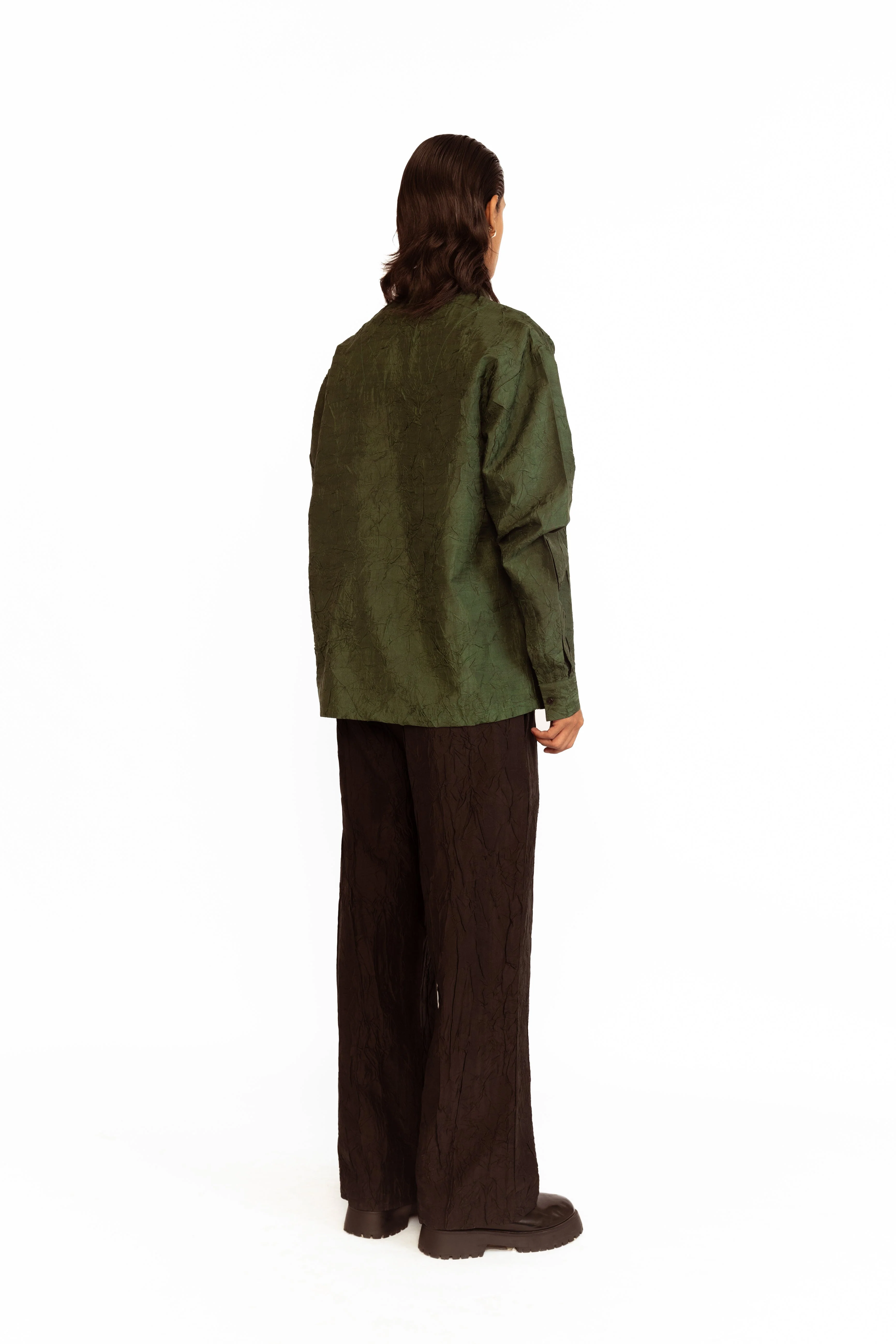 Cedric Applique Shirt - Olive Green - Image 5