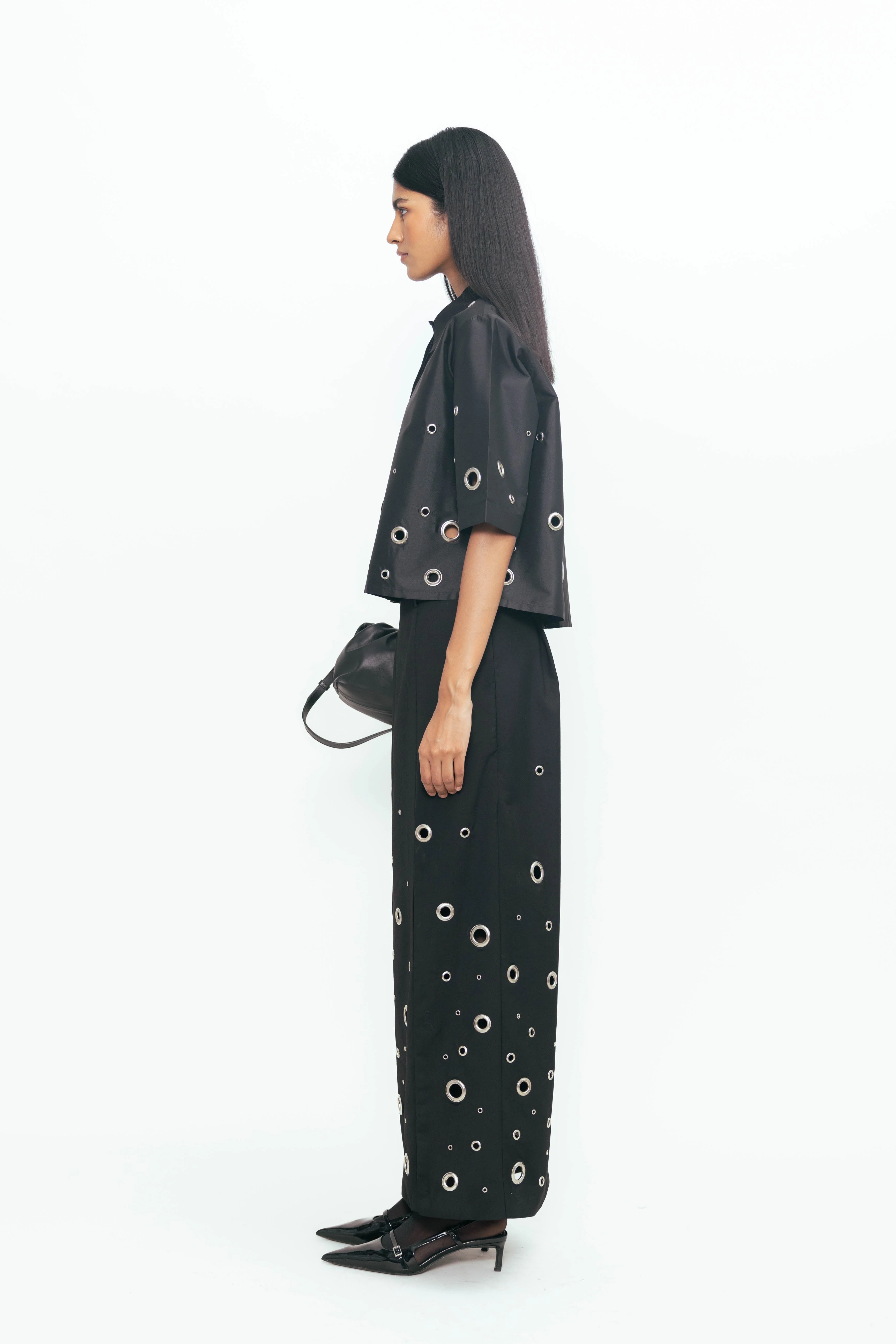 Guilia Rivetted Set- Black - Image 7
