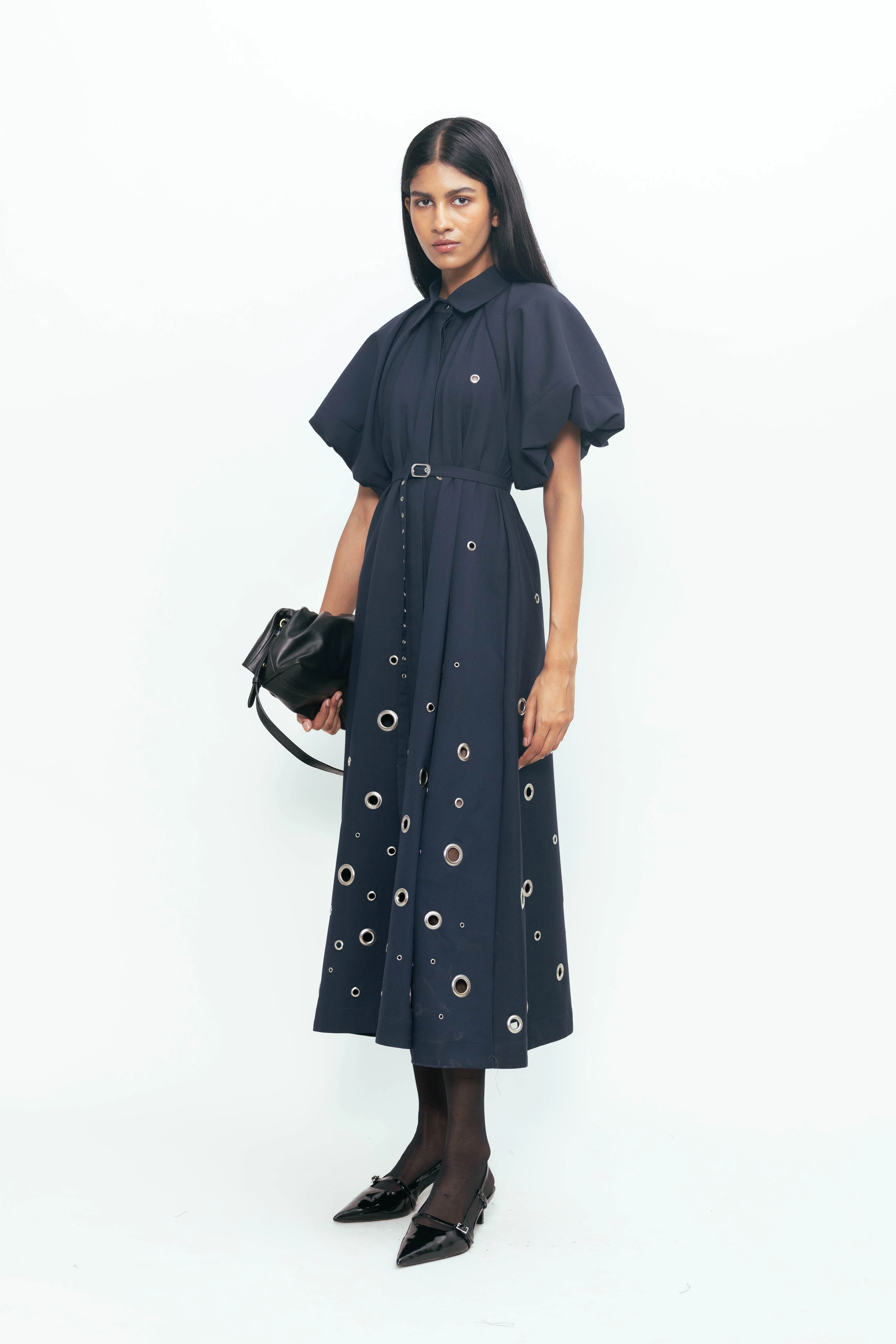 Simone Rivetted Dress - Navy - Image 3