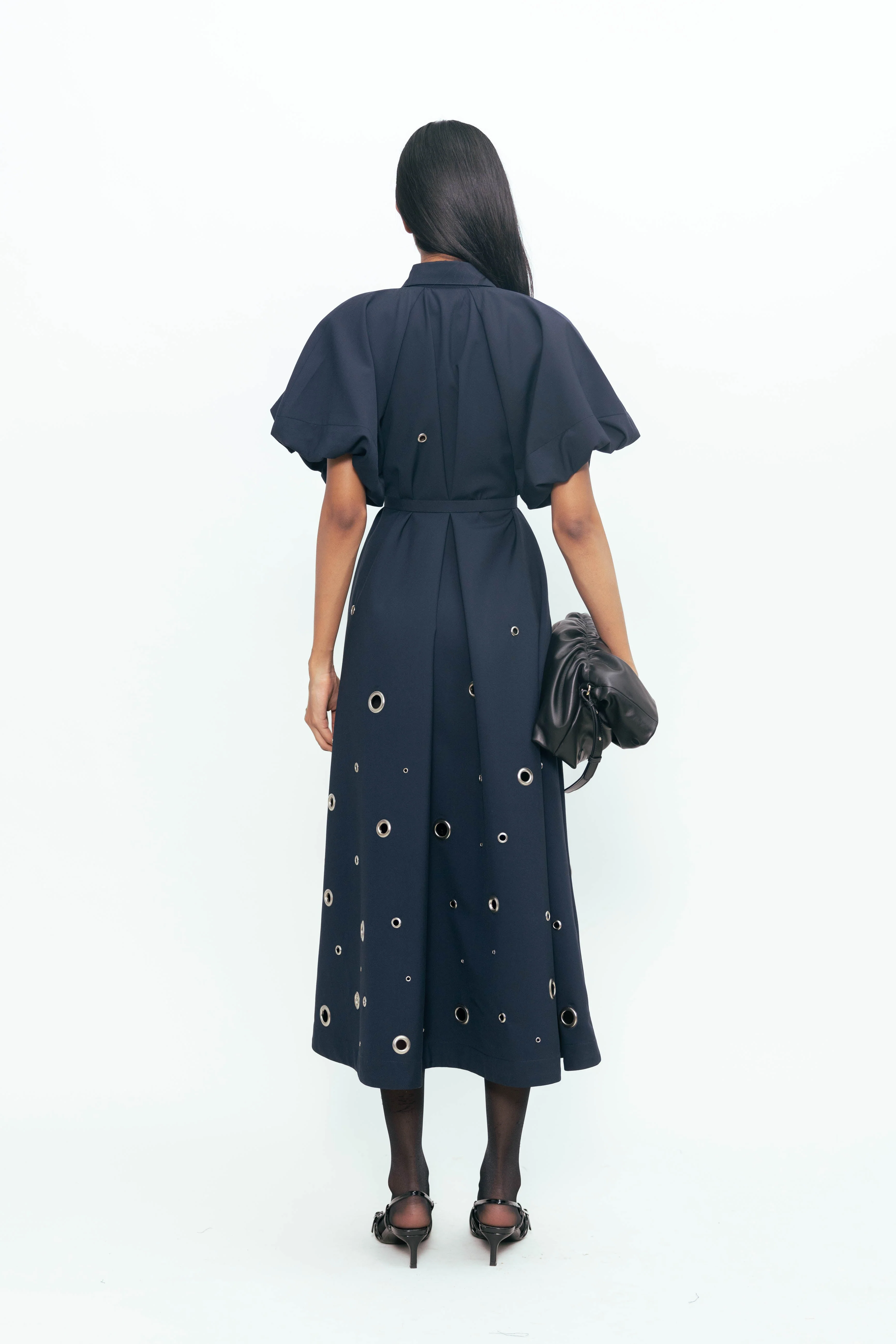 Simone Rivetted Dress - Navy - Image 6