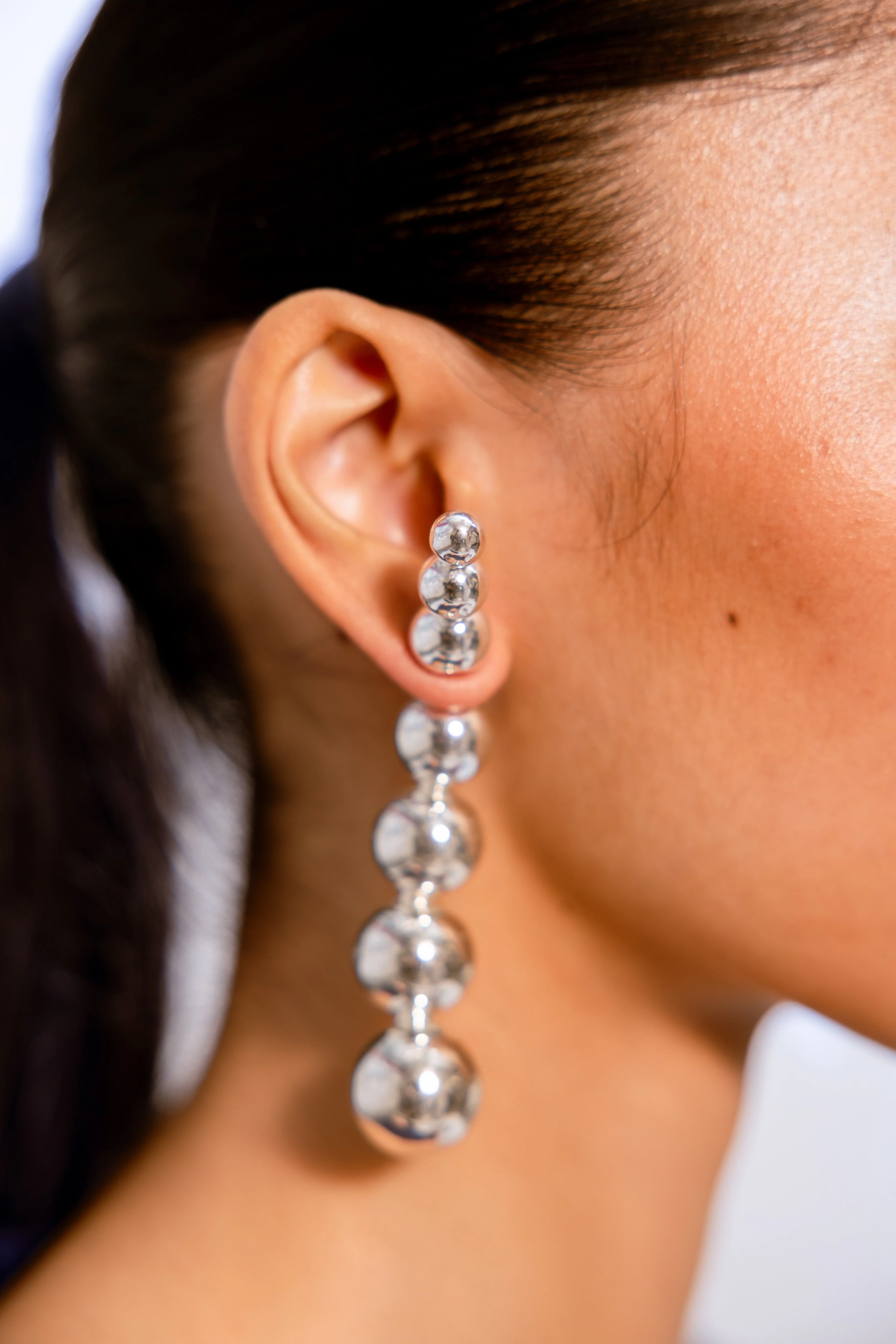 Horn String Earrings - Silver - Image 2