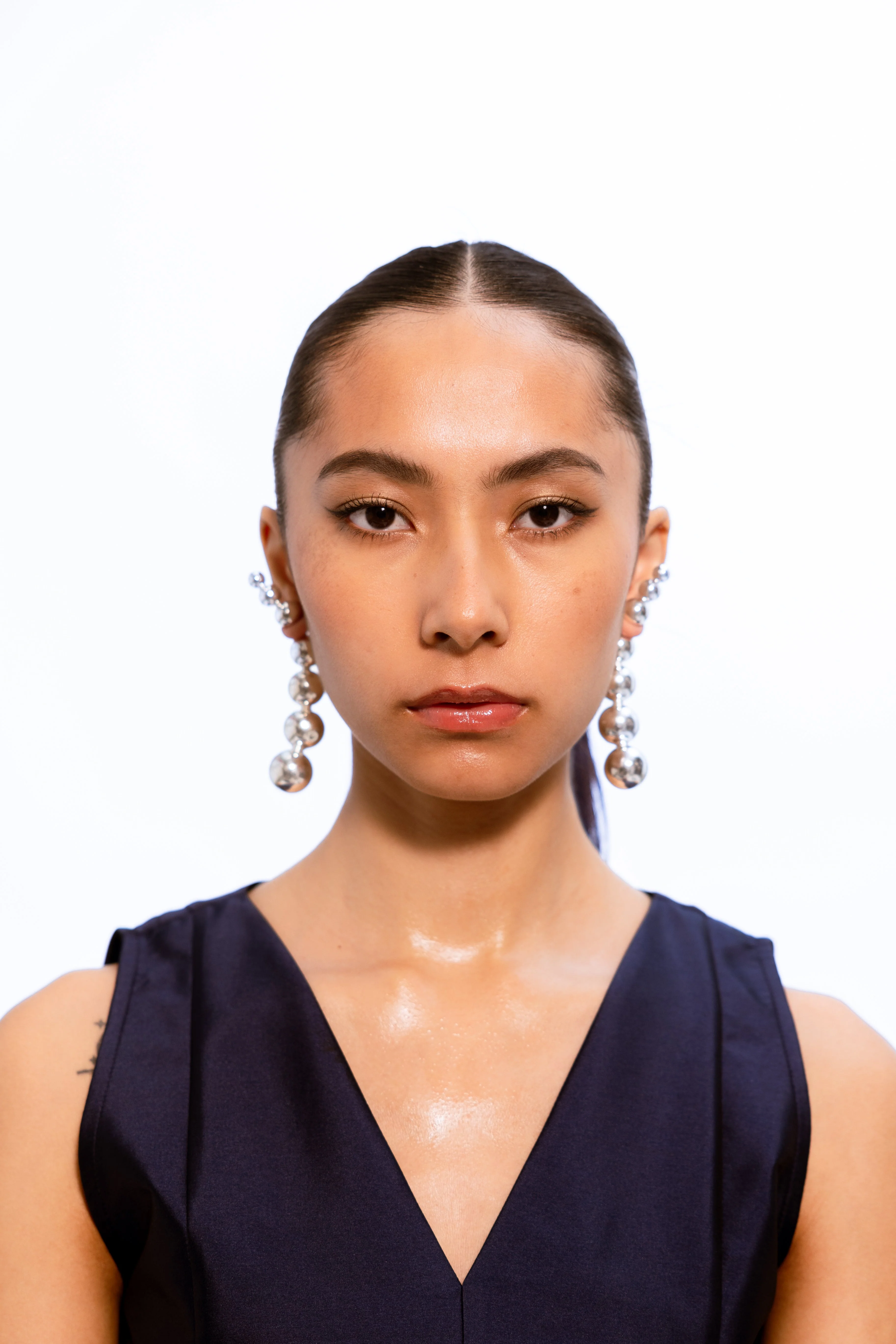Horn String Earrings - Silver - Image 3