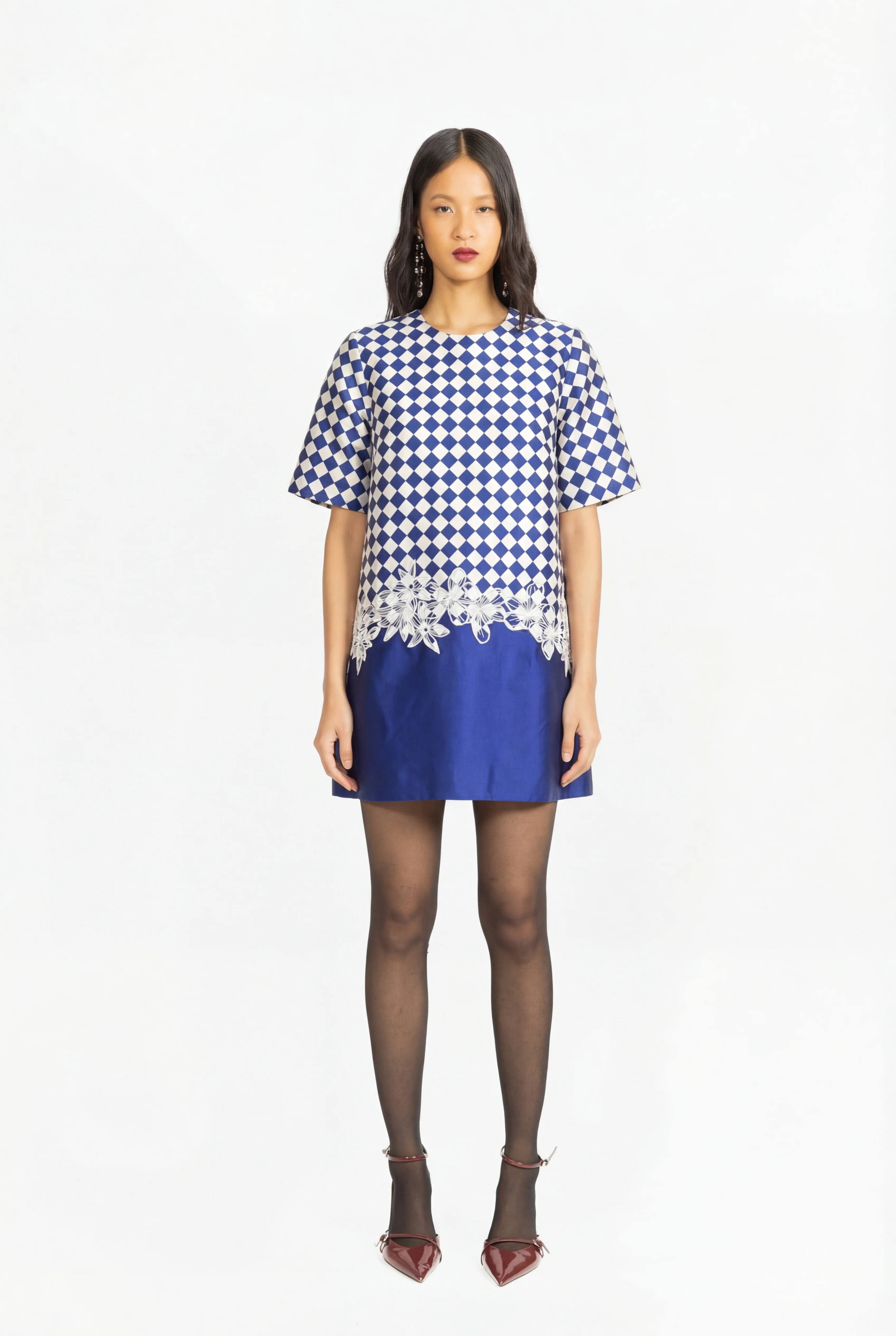 Katya Embroidered Dress - Blue