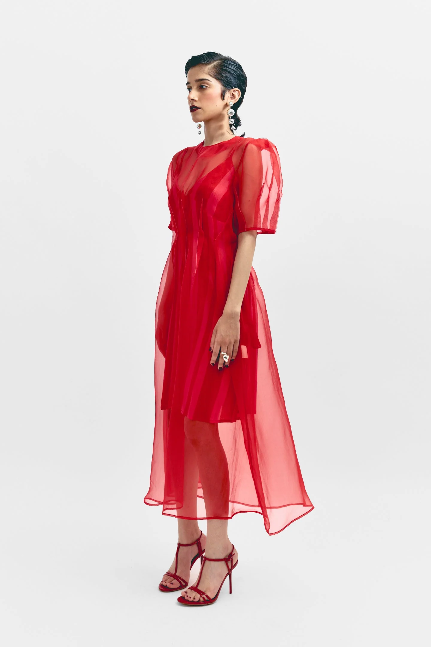 Keira Organza Dress Set - Red - Image 2