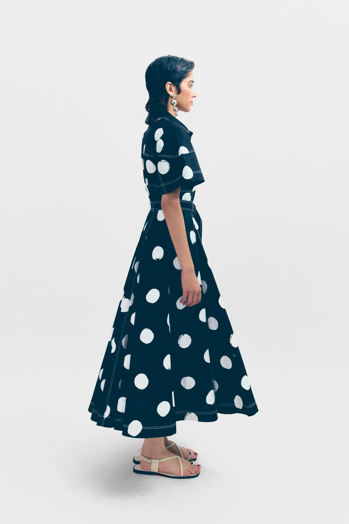 Macau Dress - Black & Ivory - Image 2