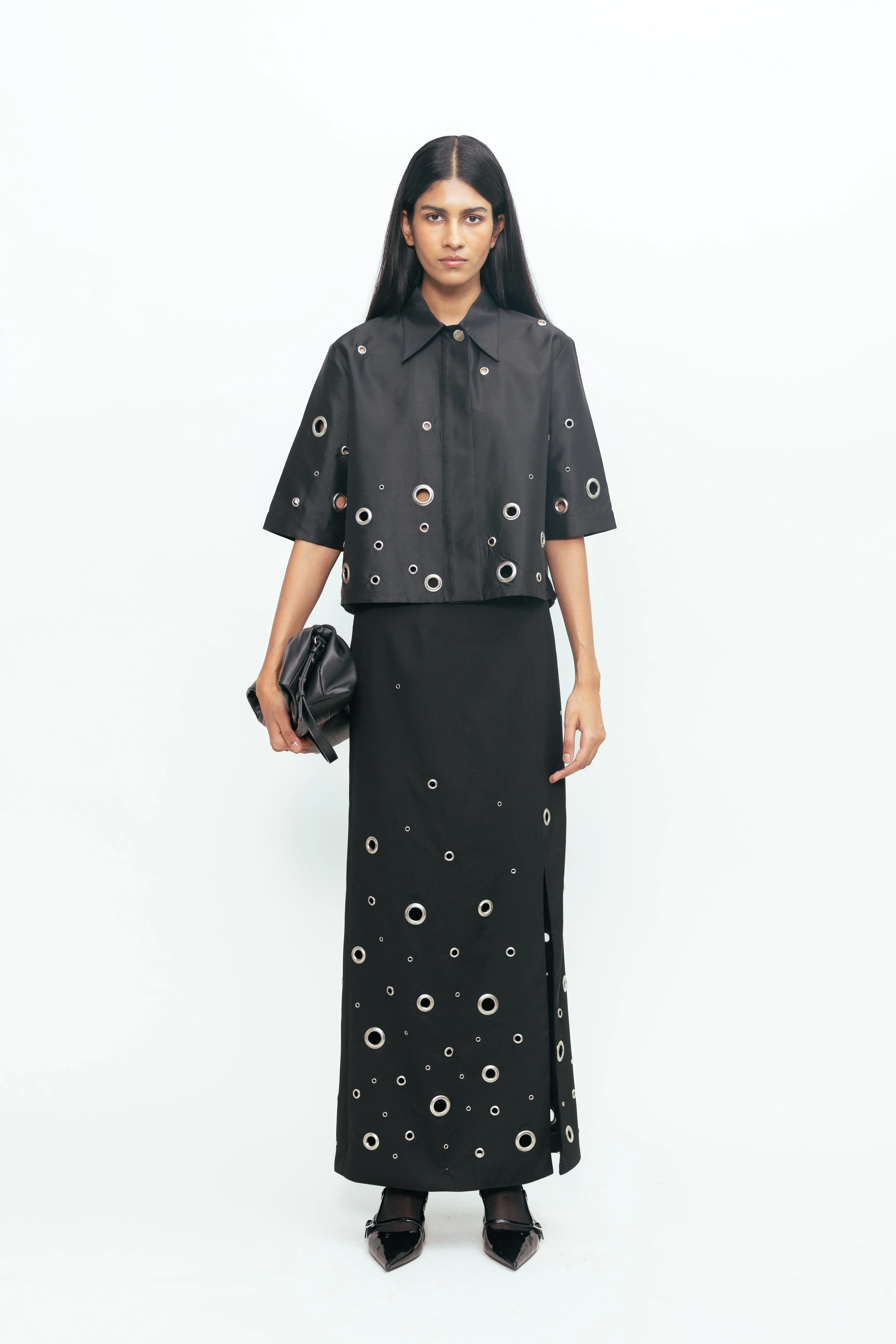 Guilia Rivetted Shirt - Black