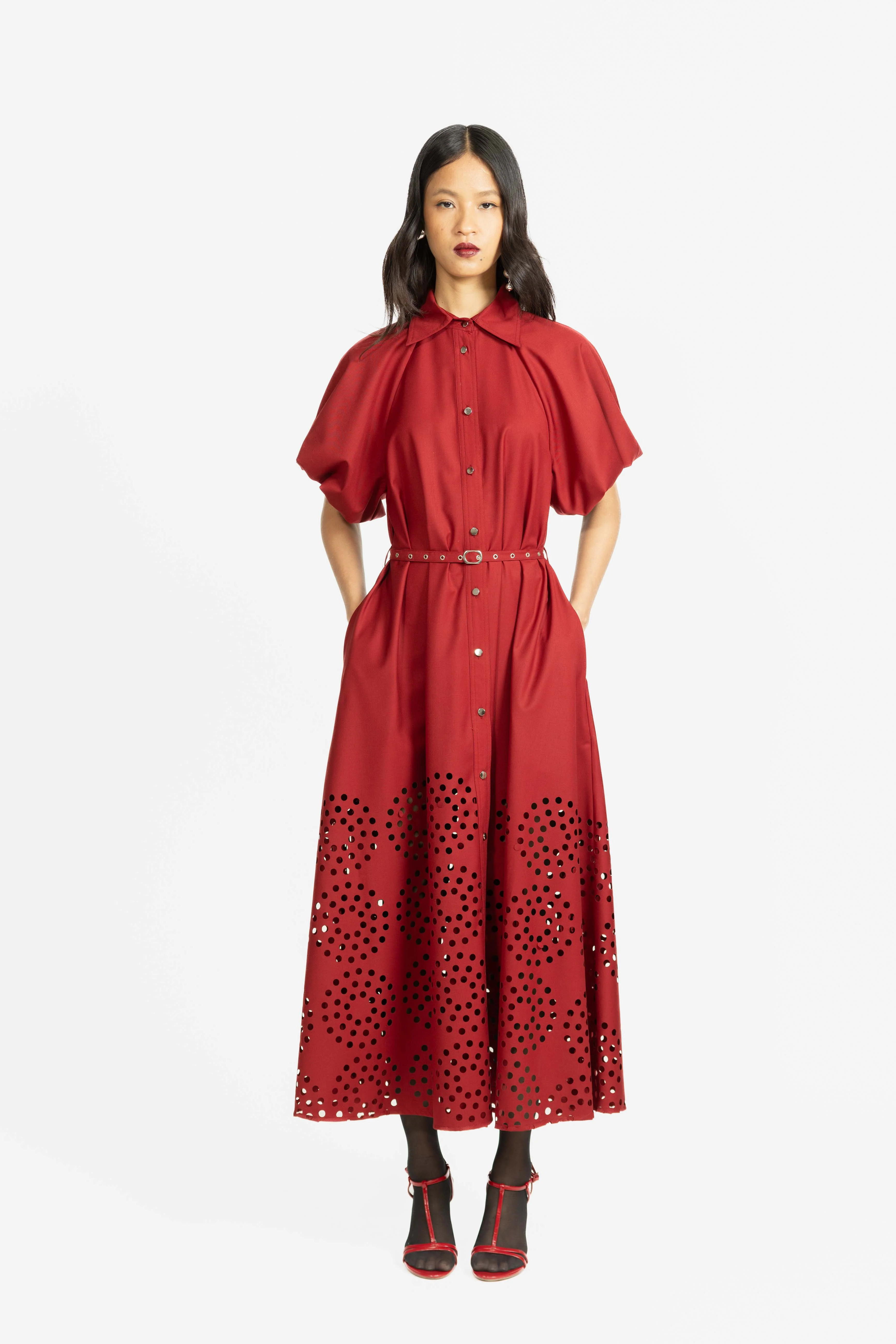 Simone Dress - Maroon