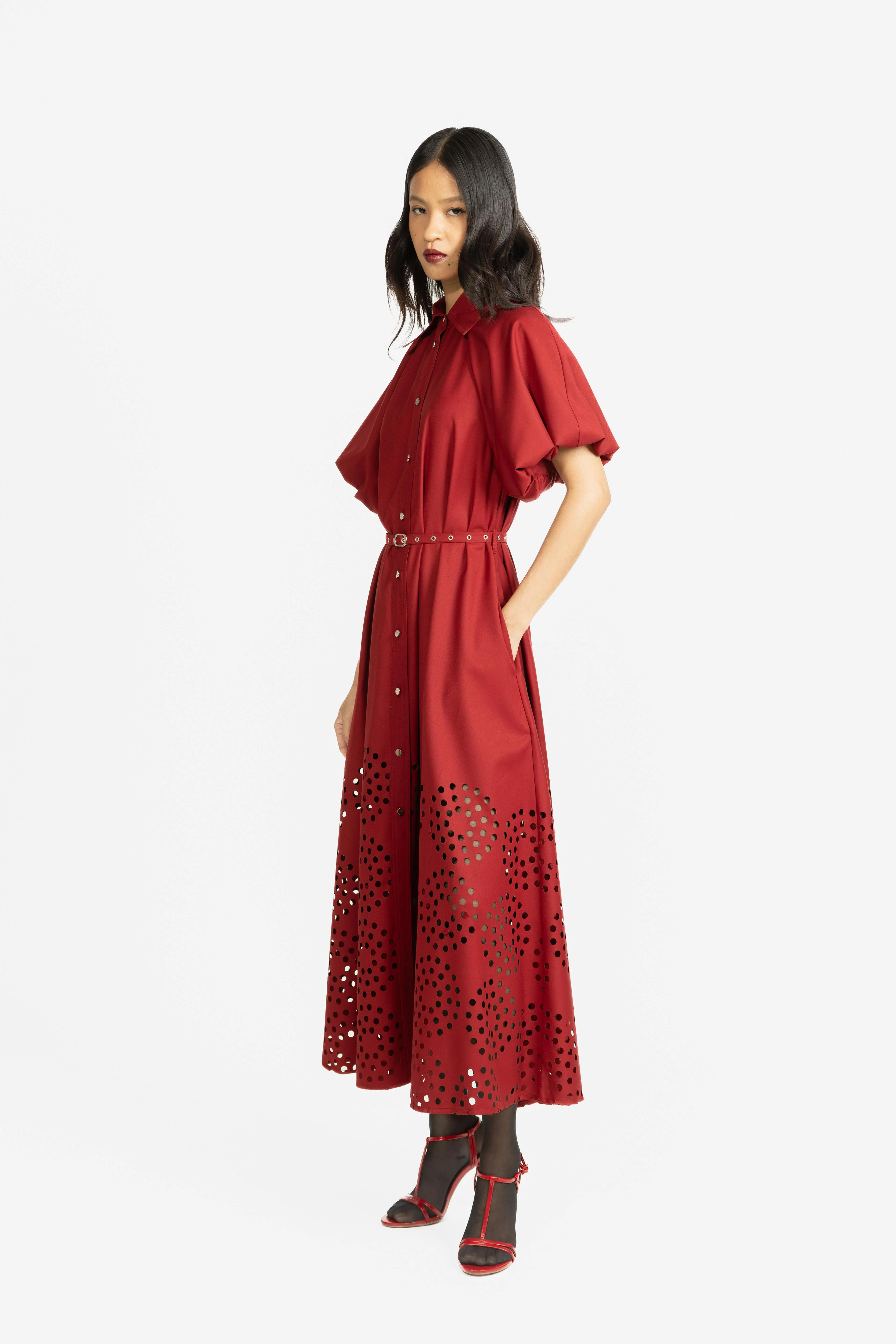 Simone Dress - Maroon - Image 4